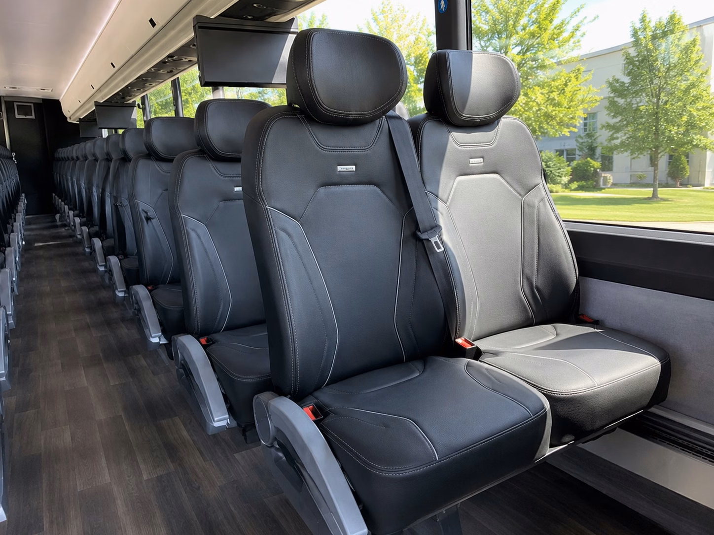 56 passenger charter bus inside